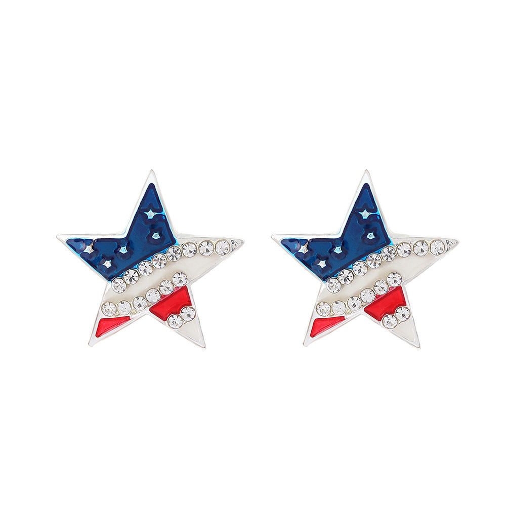 American independent column earrings ins simple peace dove butterfly wing earrings bell star earrings