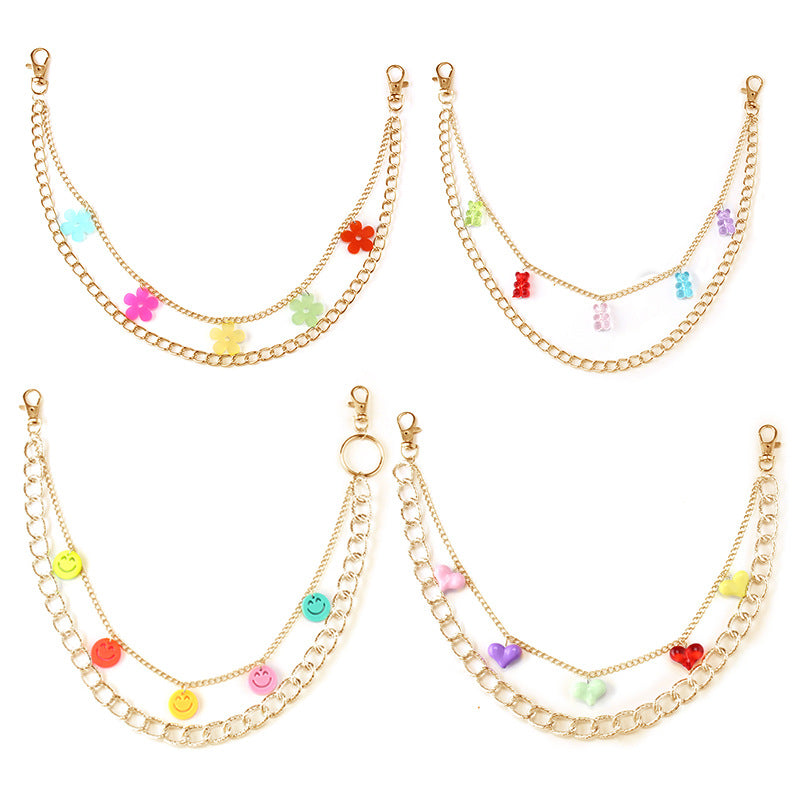 Multicolor Waist Chain Acrylic Jeans Hanging Chain Trendy Wear with Pants Chain