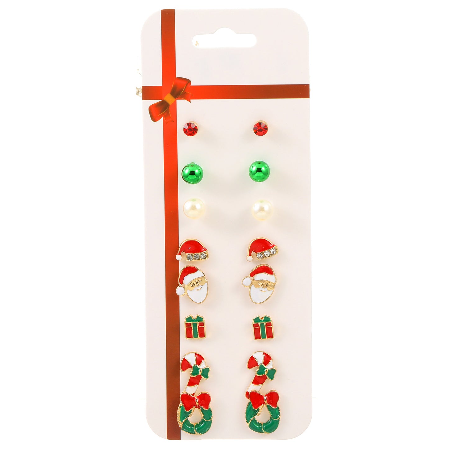 Christmas earring combination set fashion cartoon elk cane Christmas tree earrings card earrings