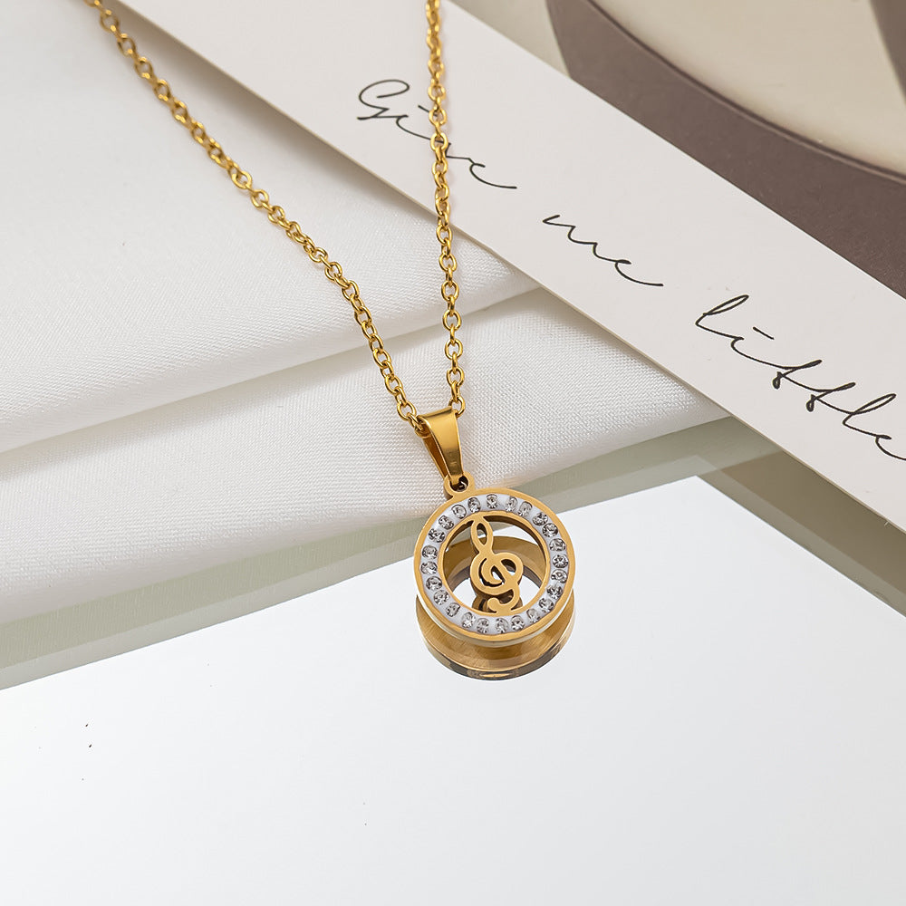 Zircon Cross Jewelry Stainless Steel Tree of Life Necklace Clover Clavicle Chain