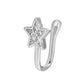 The same copper-inlaid zircon star fake nose nail exaggerated simple U-shaped non-perforated nose clip puncture jewelry female