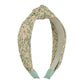 F455TikTok Simple Knotted Raffia Braided Headband Female Contrasting Color Wide Edge Geometric Headband