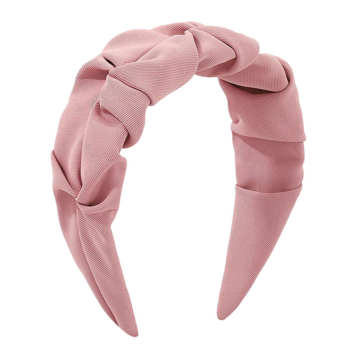 F534 French retro pleated wide-brimmed simple hair hoop female pure color fragrance elegant girl heart personality head hoop