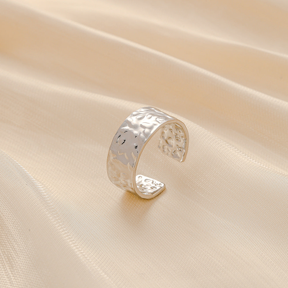 Fashion Simple Versatile Stainless Steel Ring Irregular Open Ring Ladies Ring Jewelry