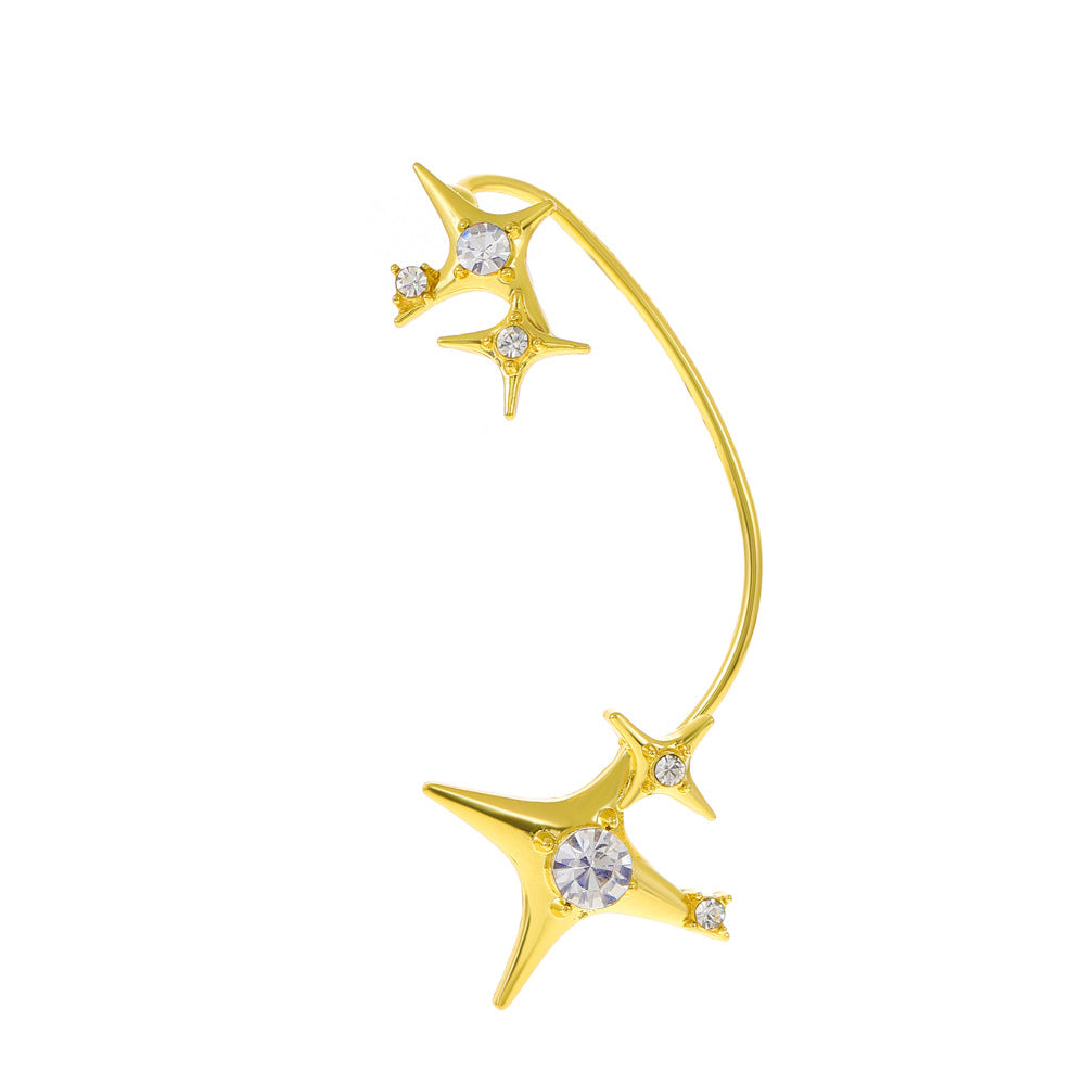 Ins diamond-studded butterfly ear hanger women without ear piercing butterfly ear bone clip fashion niche exaggerated wing ear clip