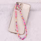 Simple Bohemian soft pottery peach heart mobile phone lanyard mixed color beads mobile phone chain female ornament