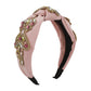 F4639 Baroque exaggerated headband fabric knotted rhinestone claw chain leaf light luxury heavy industry headband female