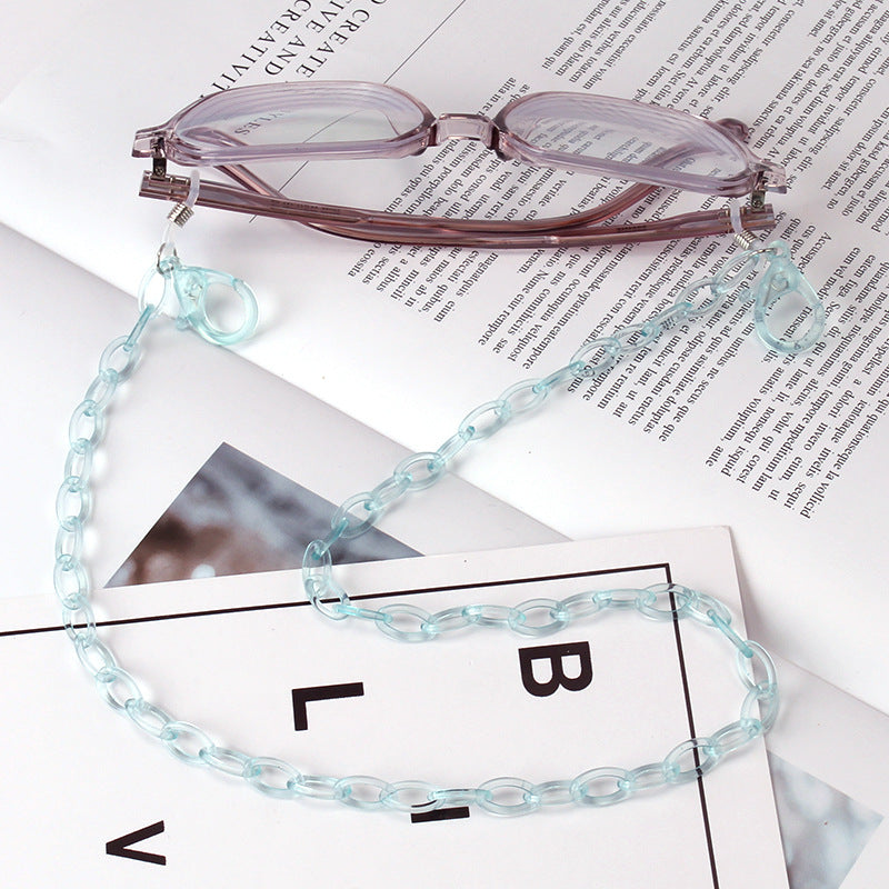 Acrylic transparent crystal mask chain glasses lanyard mask anti-lost rope children adult universal chain