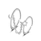 ins chain tassel double finger ring fashion simple star butterfly love geometric opening index finger ring tide