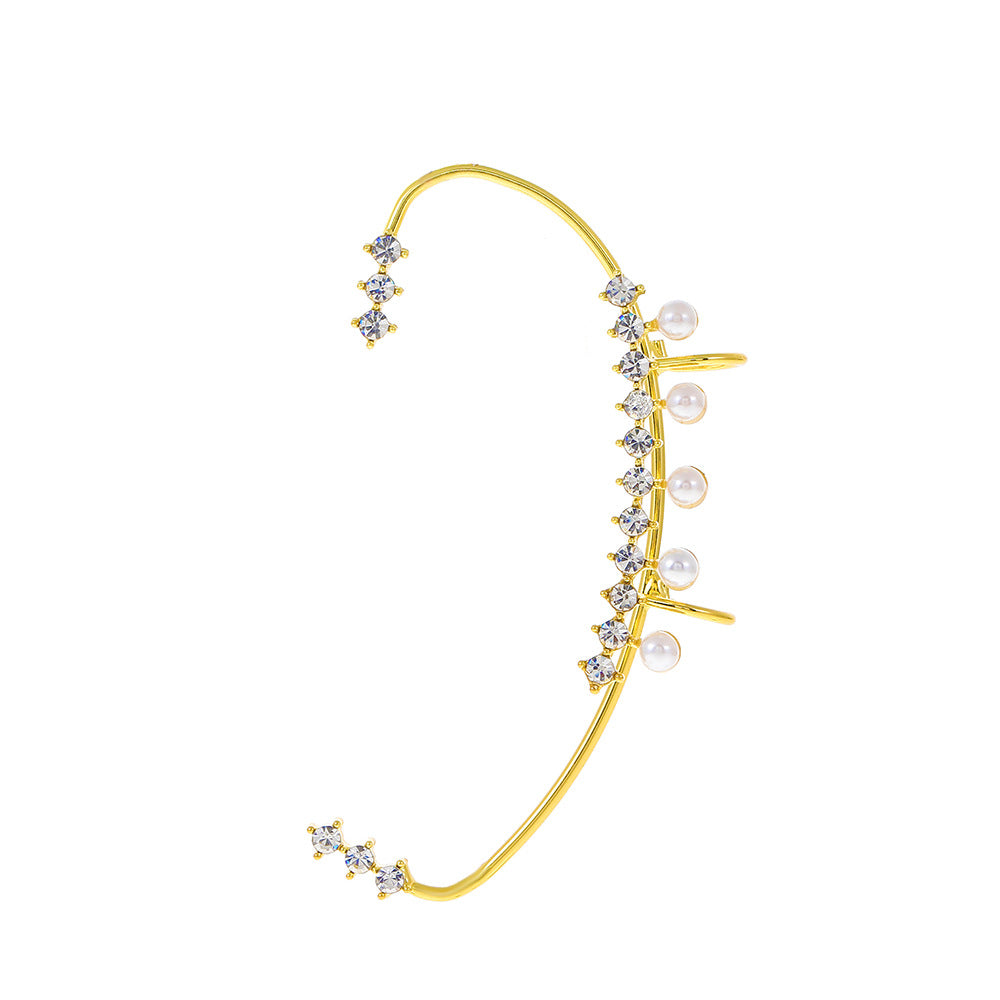 Ins diamond-studded butterfly ear hanger women without ear piercing butterfly ear bone clip fashion niche exaggerated wing ear clip