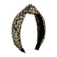 F455TikTok Simple Knotted Raffia Braided Headband Female Contrasting Color Wide Edge Geometric Headband