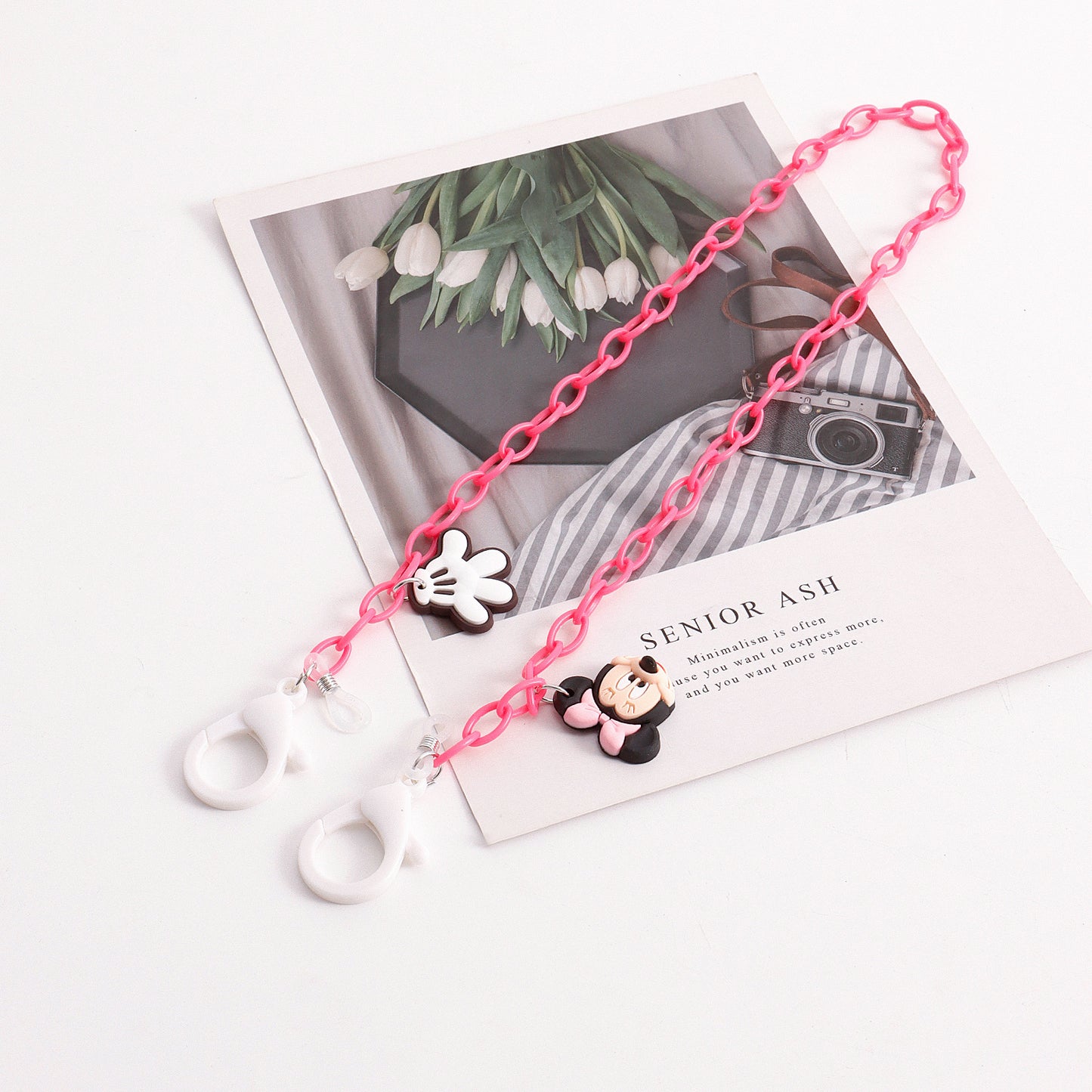 Explosive Acrylic Mouse Mask Chain Children's Cartoon Mickey Candy Color Glasses Chain Earphone Lanyard