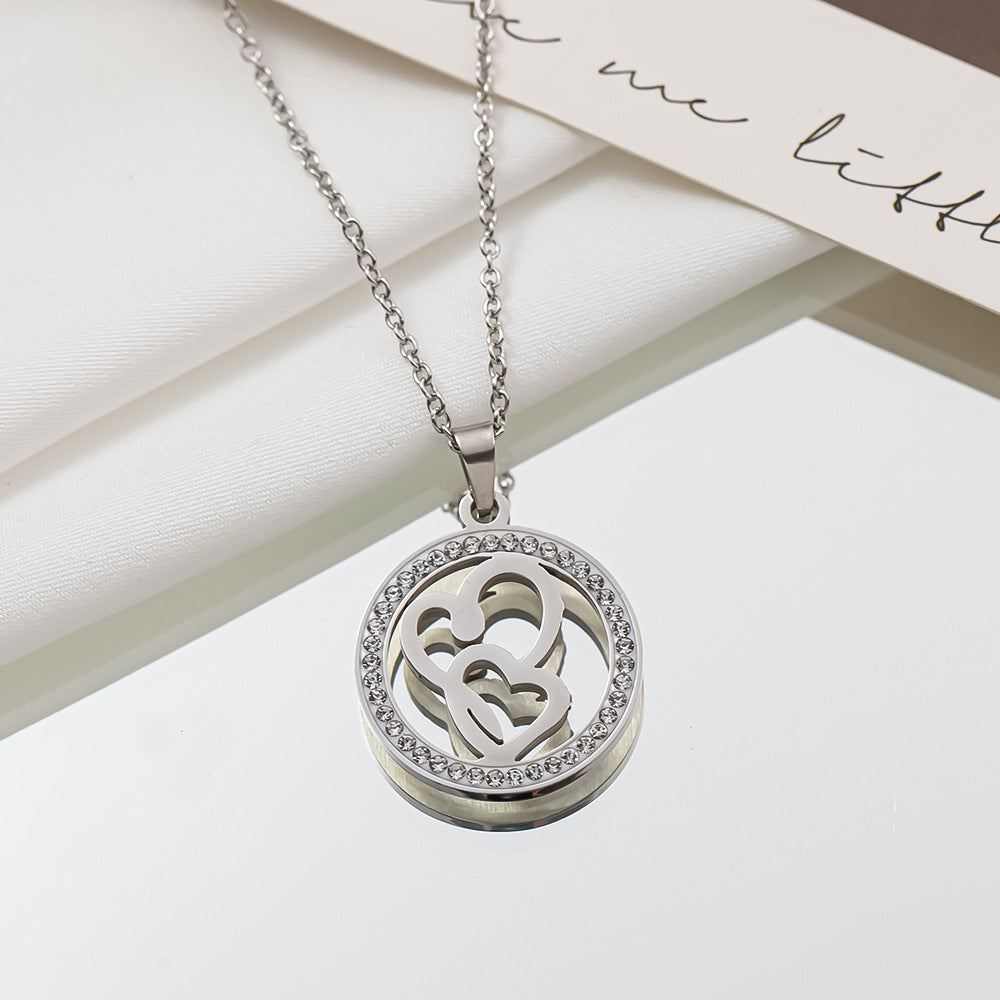 Kuaishou live broadcast fashion inlaid zircon four-leaf clover necklace femininity girls high sense creative simplicity