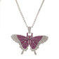 Ins full diamond Cuban butterfly necklace retro personality exaggerated butterfly pendant necklace fashion hip-hop accessories
