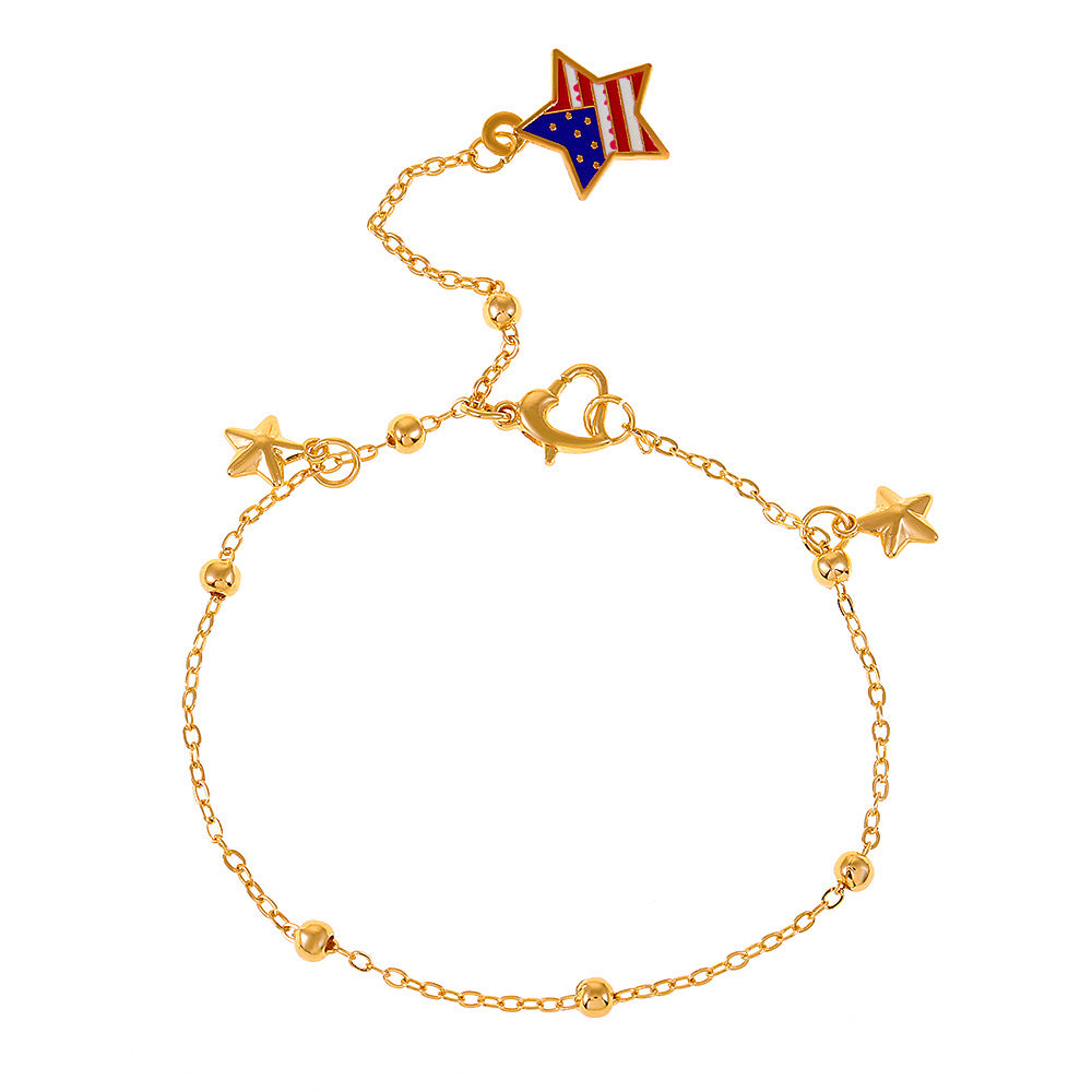 Ins anklet fashion simple star pendant anklet femininity five-pointed star beach foot jewelry