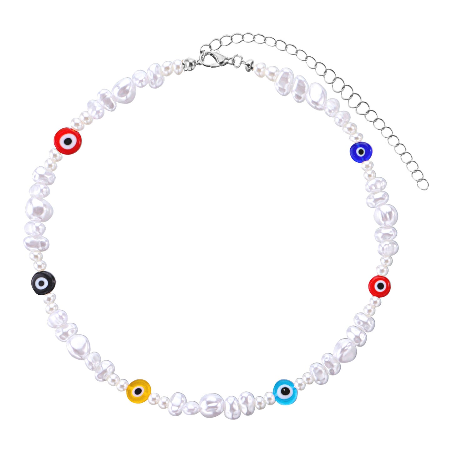 Jewelry Irregular Shaped Pearl Eye Necklace Ladies Short Fashion Devil Eye Necklace