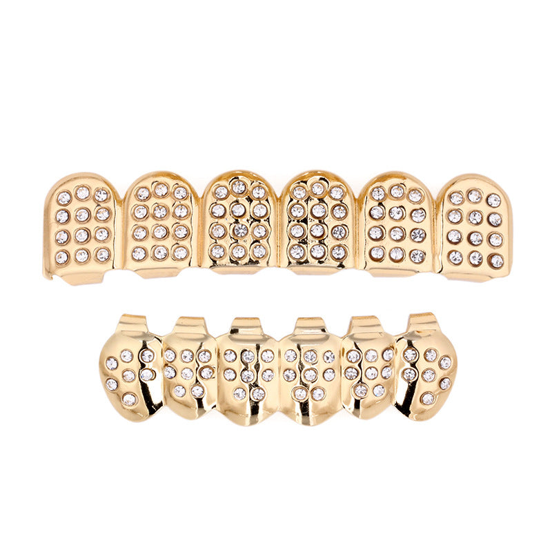 HIPHOP full diamond metal hip hop poker shape braces fashion trend rock denture jewelry