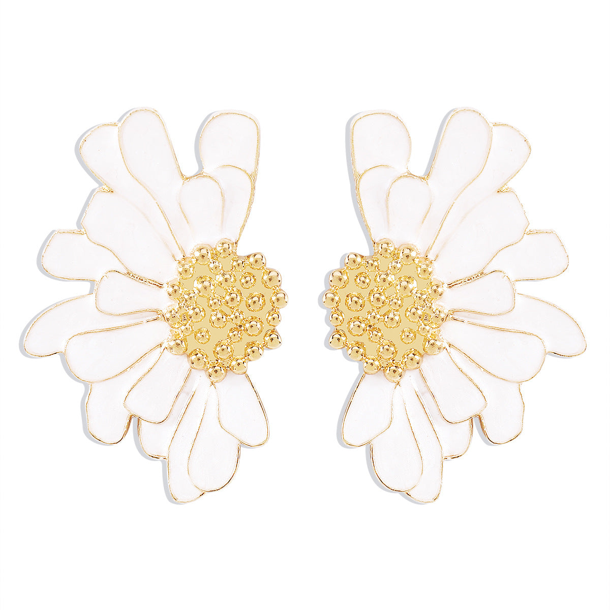 E8418 Stud Earrings Retro Alloy Flower Stud Earrings Feminine Pattern Flower Earrings