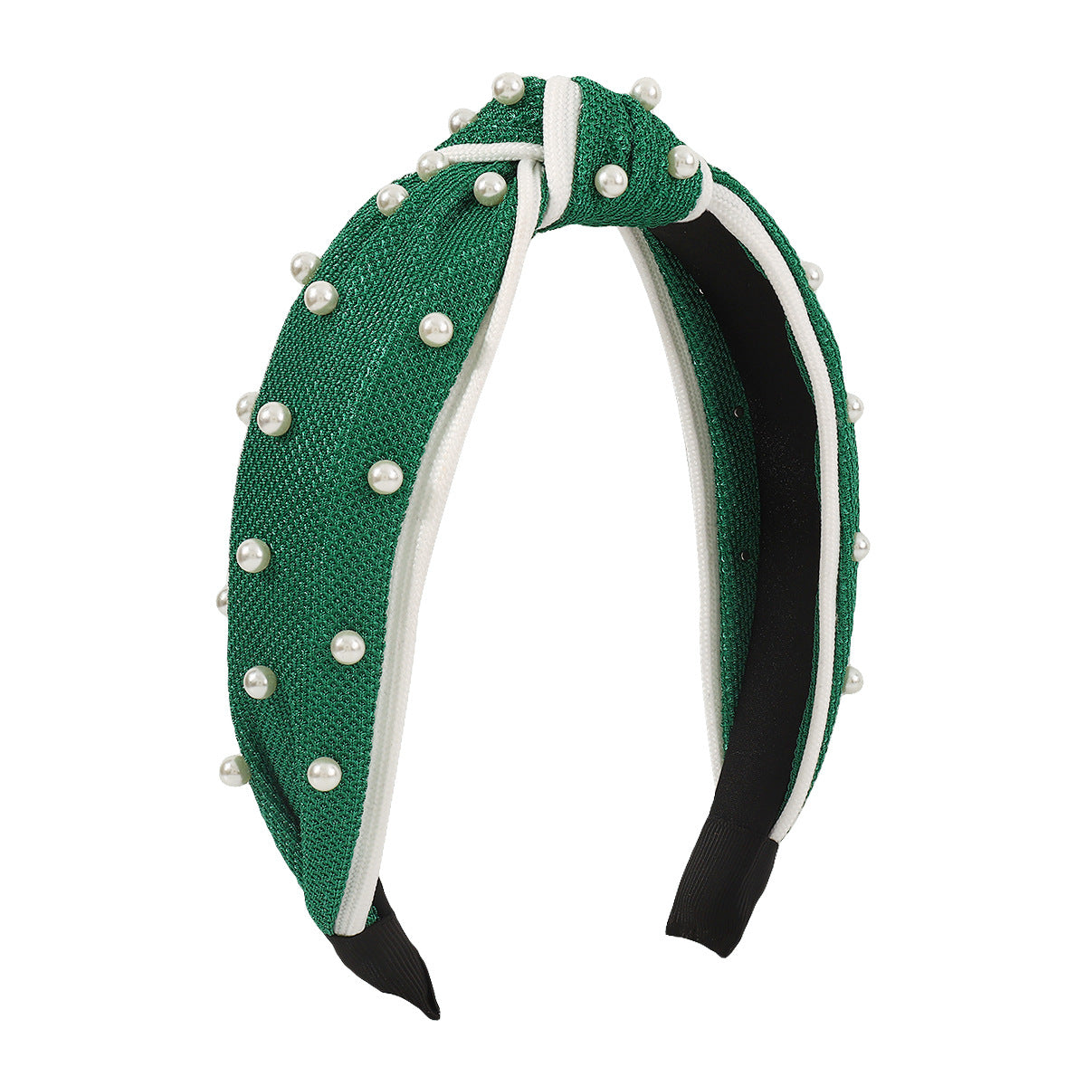 F4696 Geometric edging contrasting color nail bead hair accessories fabric knotted retro sweet and age-reducing simple headband for women