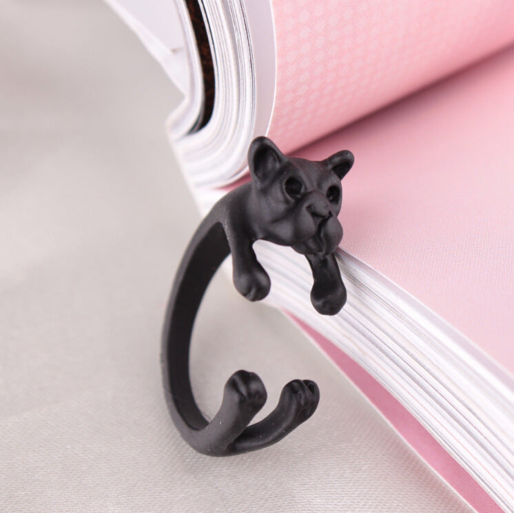 Cute Animal Open Ring Fashion Personality Exaggerated Puppy Cat Elephant Ring Creative Hand Jewelry