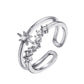Ins cold zircon opening love ring super fairy fashion star letter hollow index finger ring net red