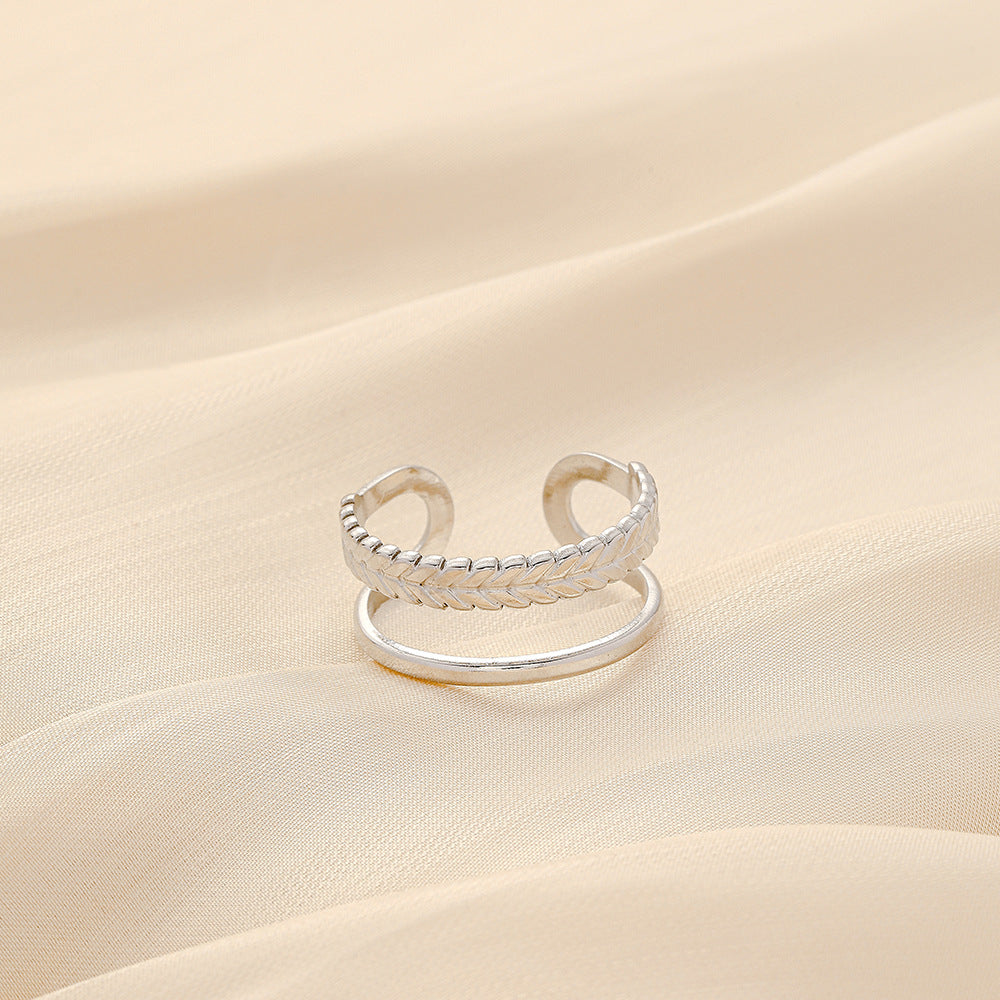 Fashion Simple Versatile Stainless Steel Ring Irregular Open Ring Ladies Ring Jewelry