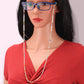 Colorful rice beads gravel decoration imitation pearl mask lanyard anti-slip chain glasses hanging chain