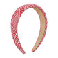 F4249 Retro literary and artistic fashion headband plaid pattern clear wide edge small perfume drill simple headband female