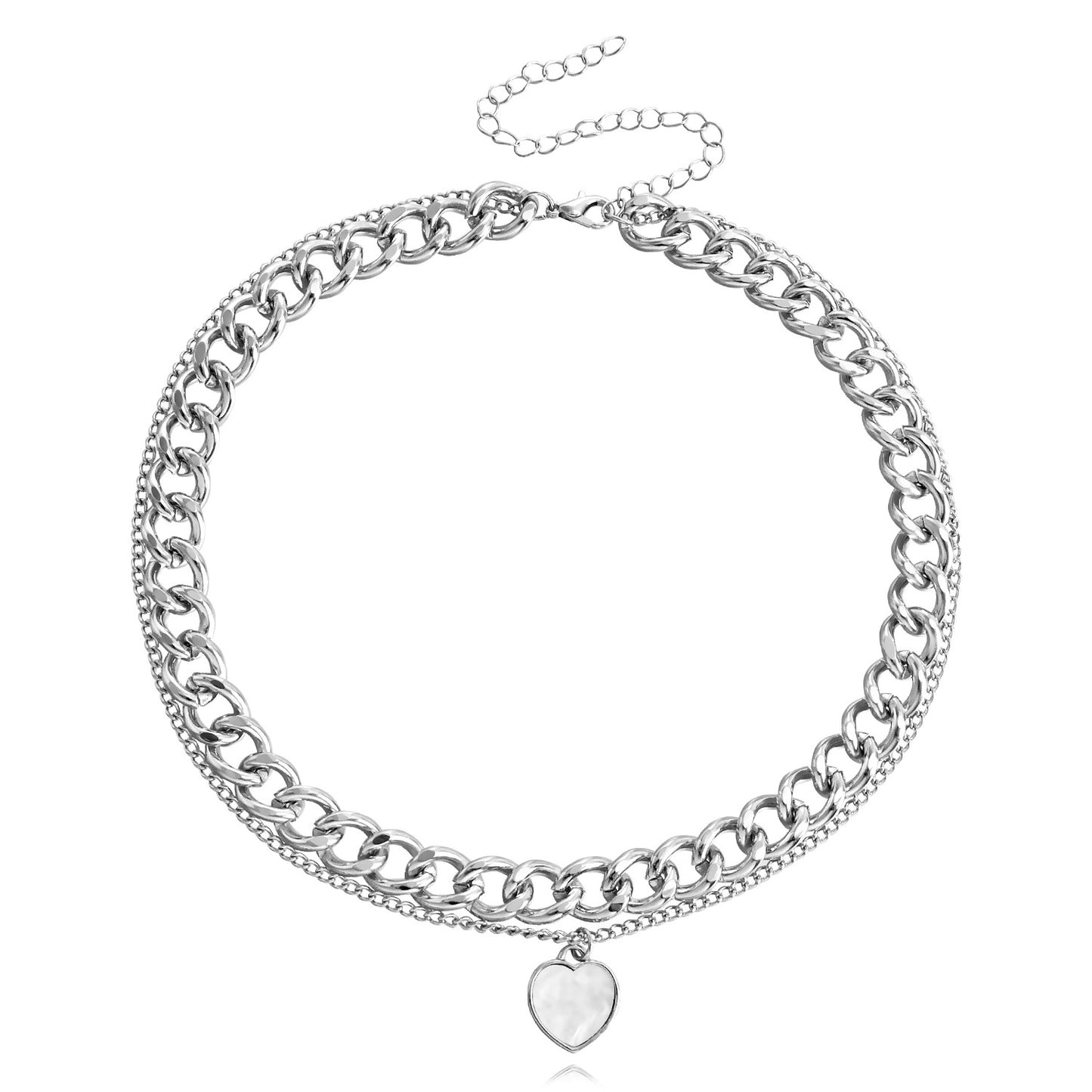 Jewelry punk clavicle chain niche design mother-of-pearl necklace female trend alloy sweater chain necklace