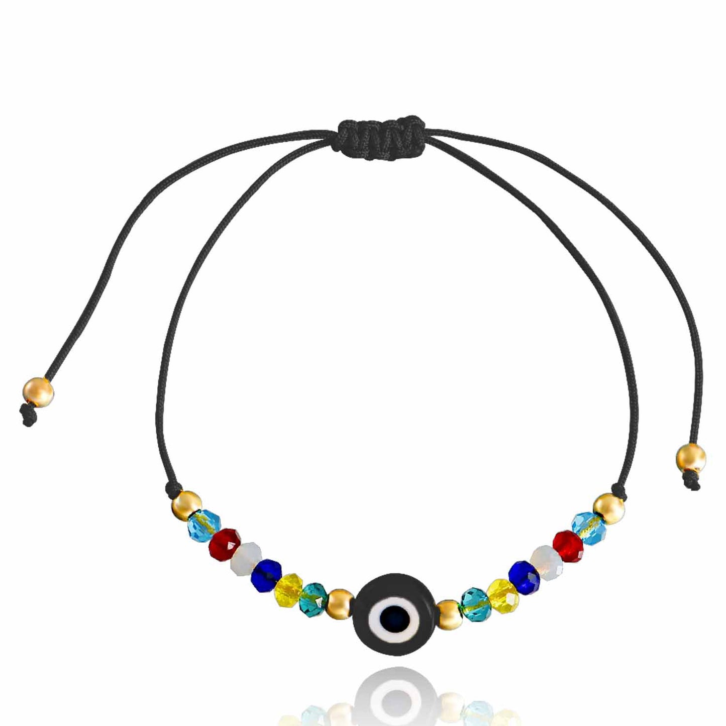 Jewelry punk woven multicolored crystal devil's eye hand rope female geometric eyes all-match bracelet