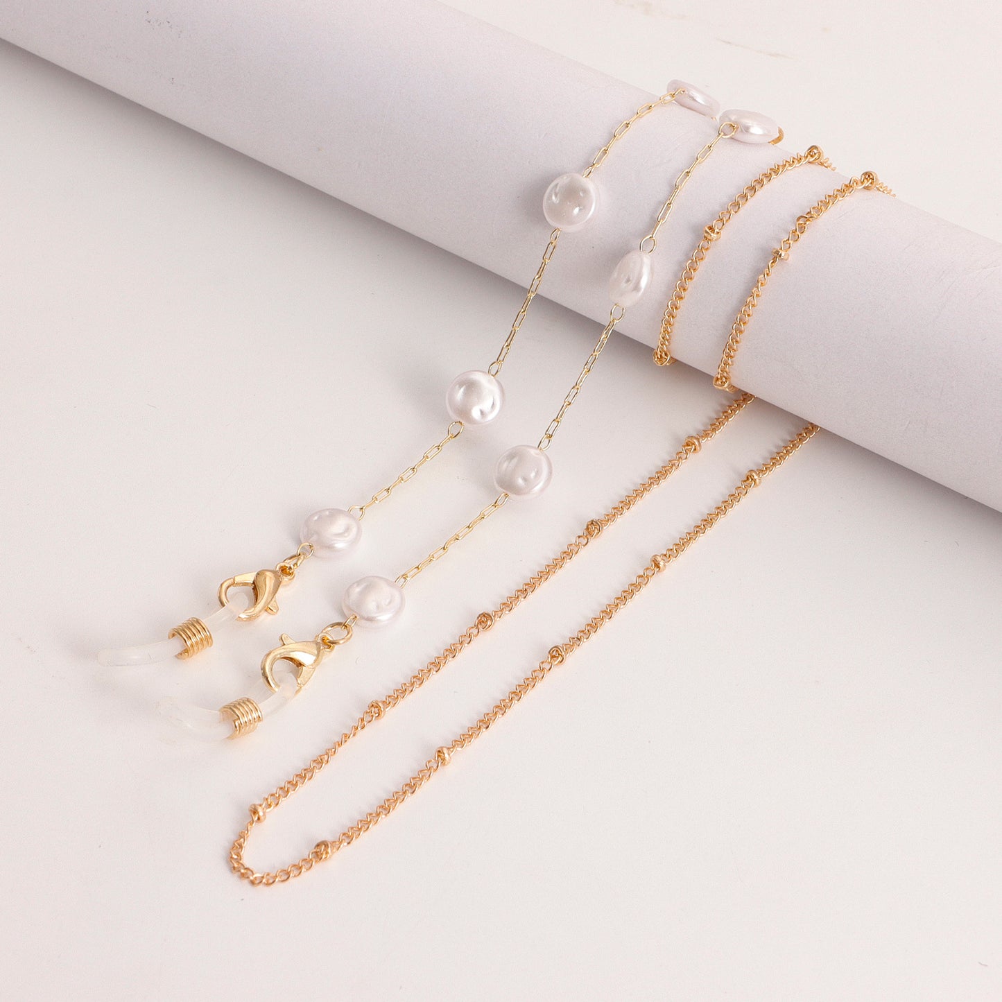 Accessories Mask Chain Glasses Chain Devil Eye Mask Chain Imitation Pearl Metal Glasses Chain
