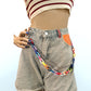 Fashion Rainbow Candy Color Resin Metal Chain Punk Hip Hop Double Pants Chain