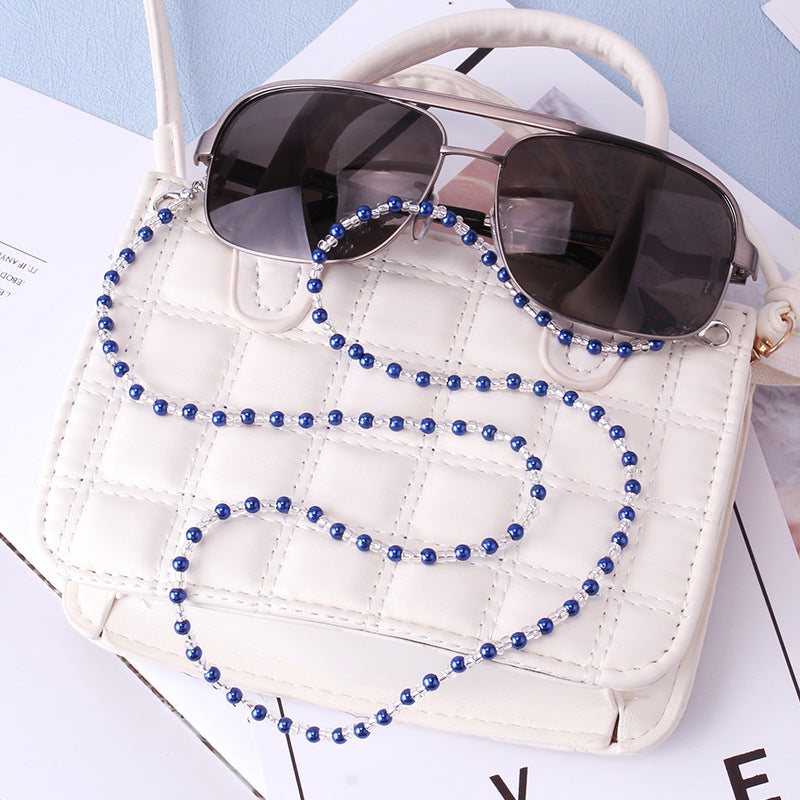 Popular Jewelry Black and White Pearl Non-slip Anti-lost Glasses Chain Mask Lanyard