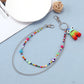 Double-layer pants chain rice bead chain trend rainbow monster pendant fashion street shooting color body chain