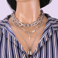 Exaggerated silver cross padlock alloy pendant multi-layer set chain hip-hop dark necklace