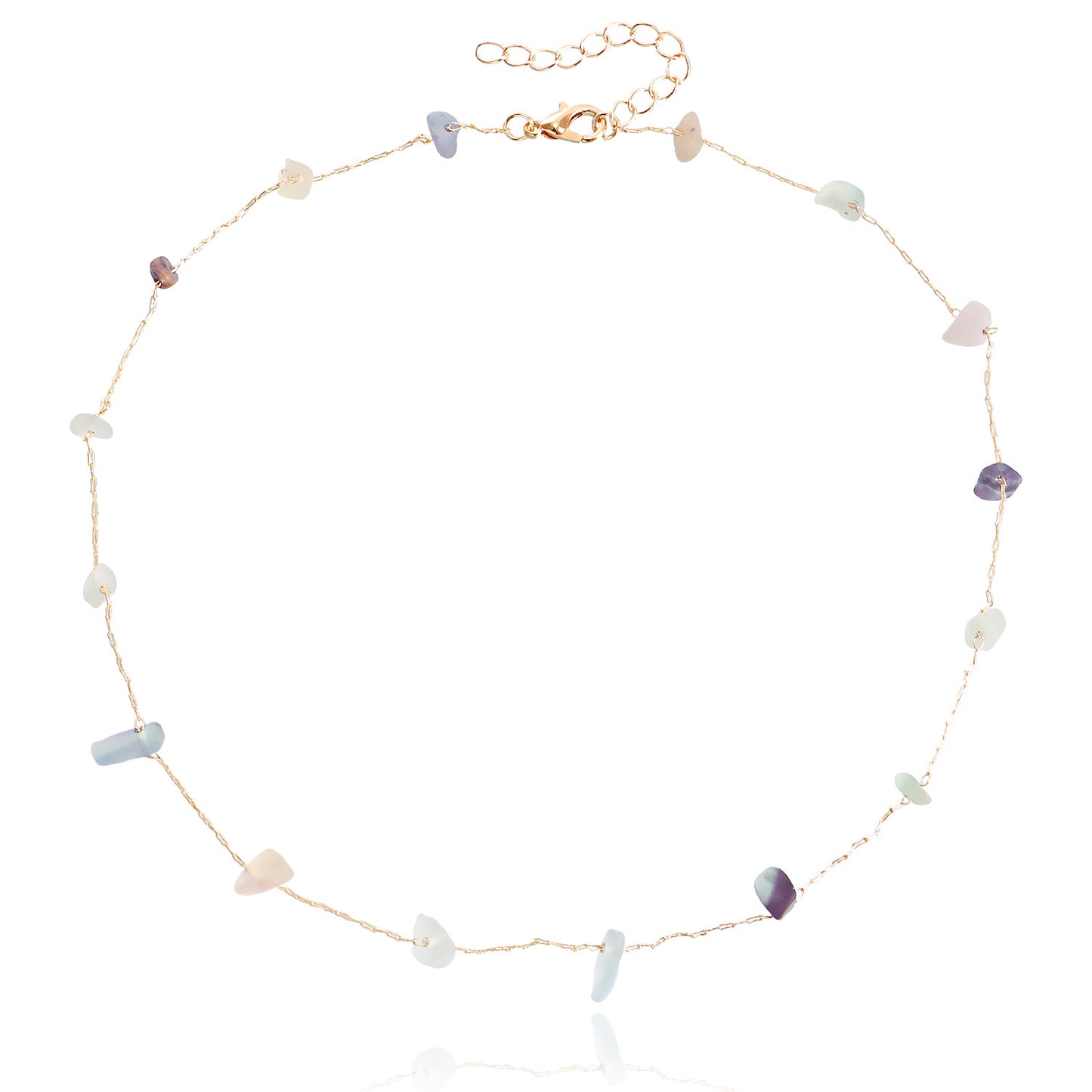 Jewelry ins beach color natural irregular gravel necklace necklace female clavicle chain