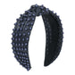 F4833 creative personality leather pearl headband knotted solid color style retro going out pressing hair adult headband