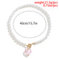 Jewelry niche heart-shaped portrait multi-variety necklace creative water drop imitation pearl weaving temperament necklace