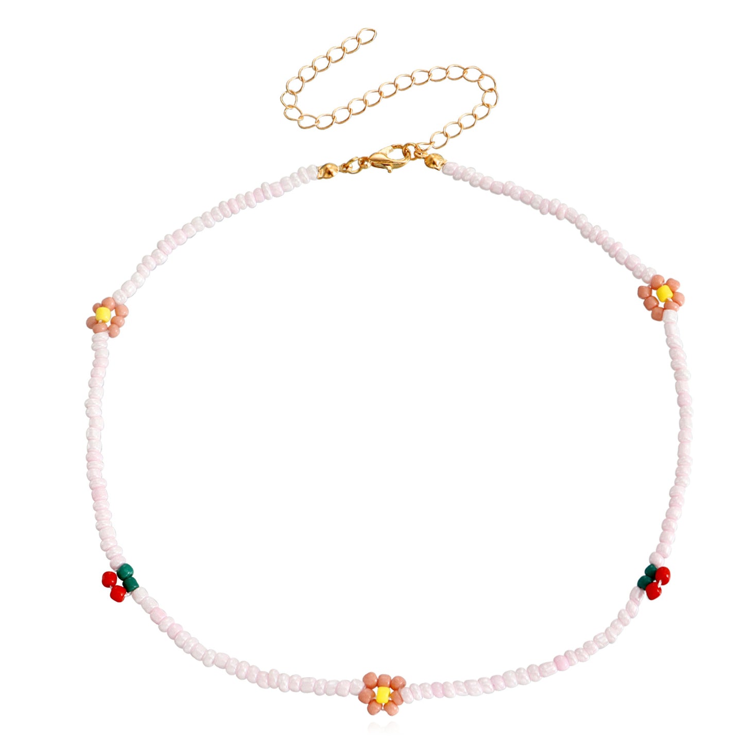 Jewelry Bohemian Color Small Rice Beads Small Daisy Clavicle Necklace Female Handwoven Necklace