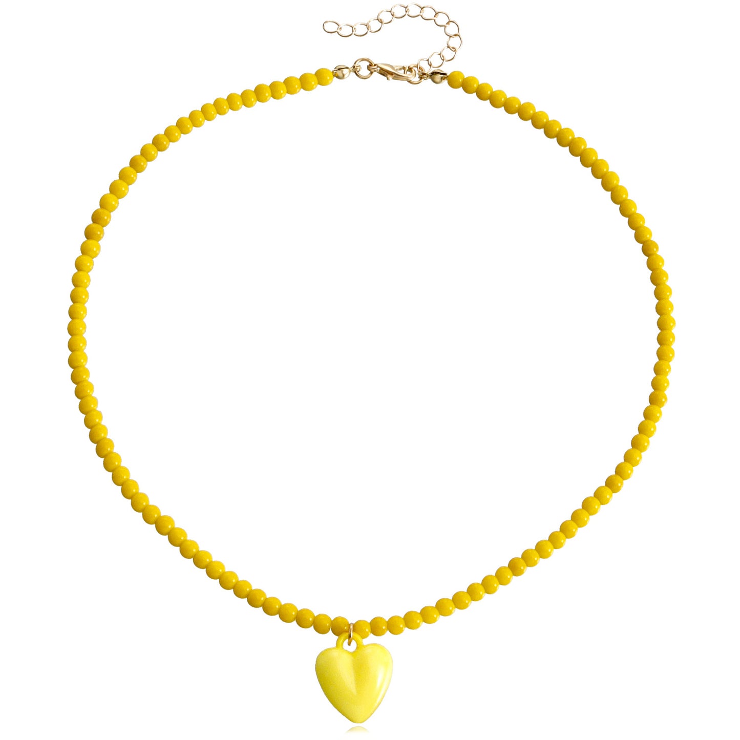 Jewelry Bohemian pure color rice beads color love pendant necklace female beaded necklace niche