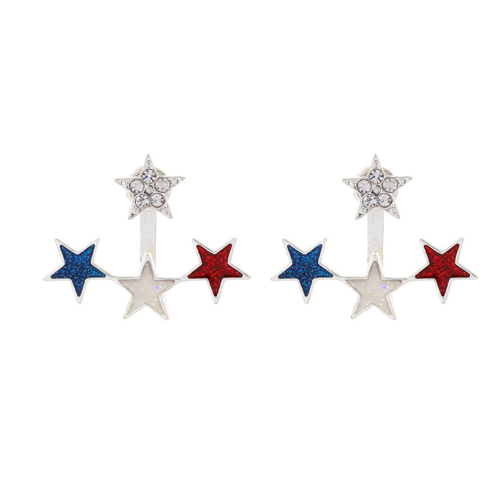 American independent column earrings ins simple peace dove butterfly wing earrings bell star earrings