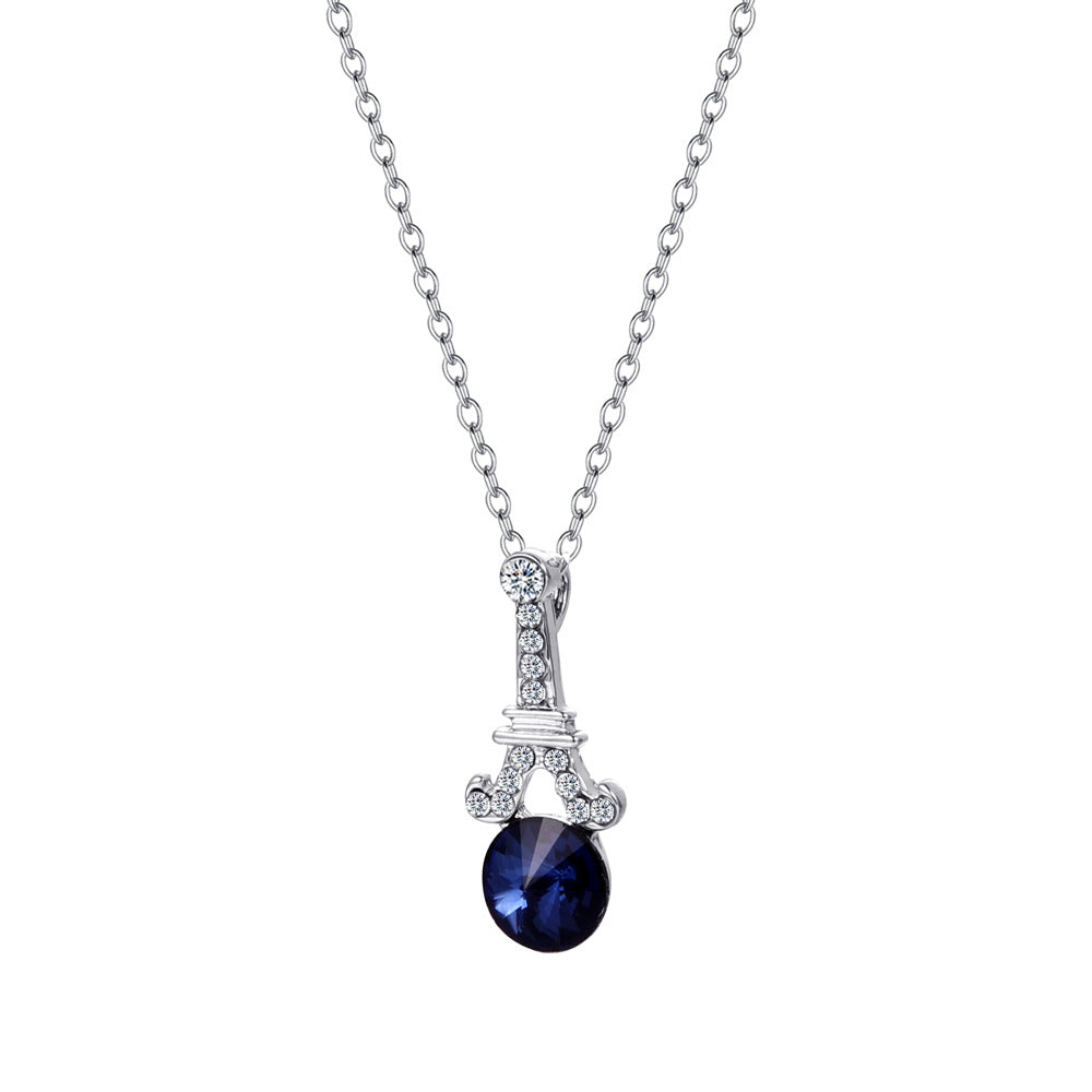 Simple and cold zircon pendant necklace fashion five-pointed star key cat clavicle chain niche design