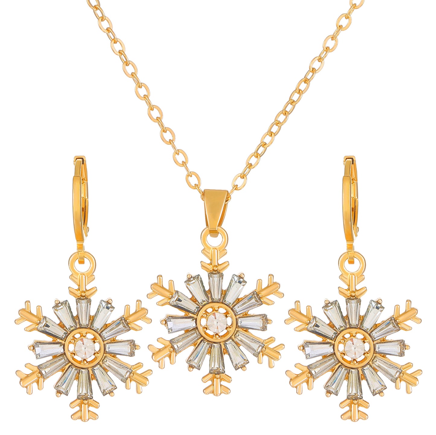 Jewelry set female fashion diamond note crown butterfly necklace earrings set ins tide