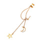 Simple Ear Stud Set Beaded Star Chain No Hole Ear Clip Cold One-piece Ear Hanging Single Female