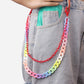 Fashion Waist Jewelry Versatile Candy Color Double Layer High Street Retro Color Resin Pants Chain Chain