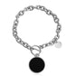 Jewelry geometric thick chain OT buckle round black and white mother-of-pearl bracelet female ins simple personality jewelry