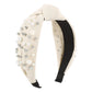 F57 creative waffle knotted pure color pearl rhinestone headband baroque net red nail beads wide-brimmed headband female