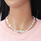 Ins temperament all-match acrylic dripping oil smiling face necklace baroque pearl chain fashion collarbone chain