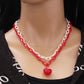 Jewelry Punk Personality Geometric Cross Chain Necklace Simple Candy Color Chain Heart Necklace Female