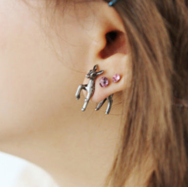 Harajuku three-dimensional small animal dinosaur cat rabbit scorpion earrings fashion personality piercing earrings jewelry